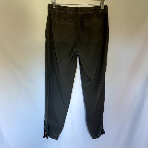 Athleta dark gray sweatpants zip pockets drawstring elastic waist women's 10 - Picture 6 of 8